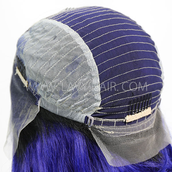 #1B/Blue Color Lace Frontal Bob Wig 150% Density Straight Hair Human Hair