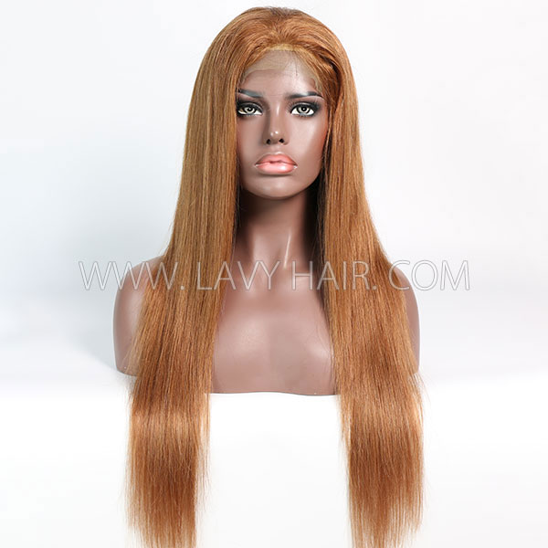 (All Texture Link) Color 30 180% Density Preplucked Lace Frontal Wigs Straight Human hair Wear Go