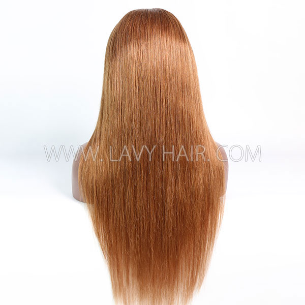 Color 30 180% Density Preplucked Lace Frontal Wigs Straight Human hair