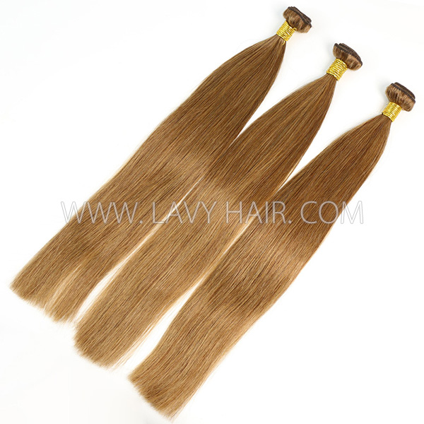 Color 6 Straight Hair Human Virgin Hair 2/3 Bundles With Lace Closure 4*4