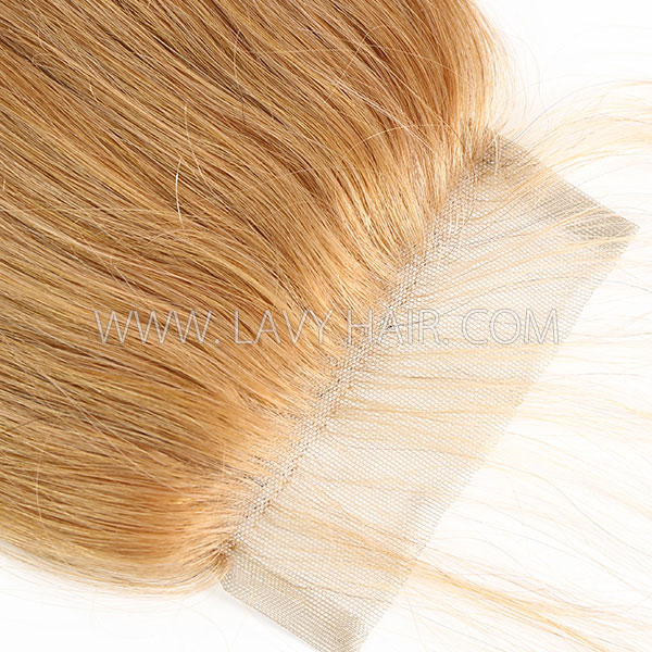 Color 10 Lace top closure 4*4" Straight  Human hair medium brown Swiss lace