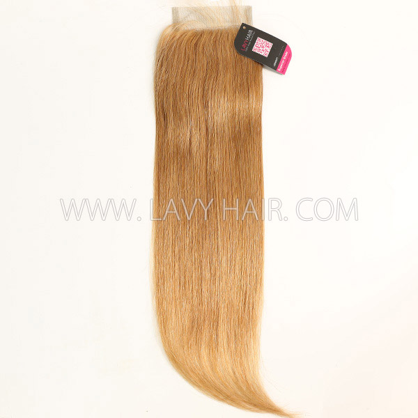 Color 10 Lace top closure 4*4" Straight  Human hair medium brown Swiss lace