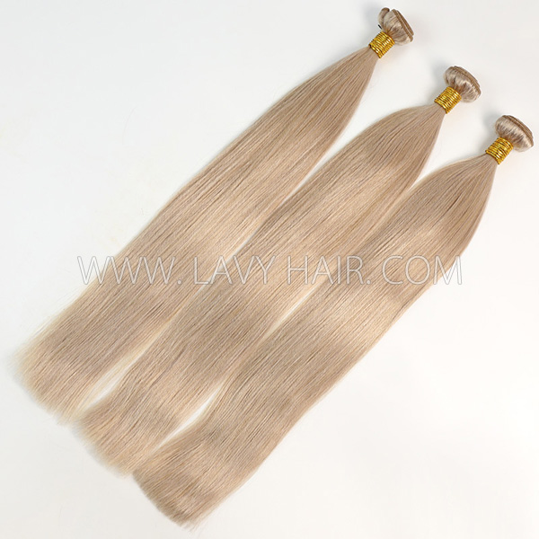 Color 18 Straight Hair Human Virgin Hair 2/3 Bundles With Lace Closure 4*4