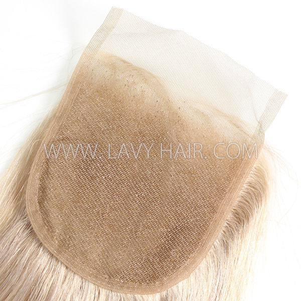 Color 18 Lace top closure 4*4" Straight  Human hair medium brown Swiss lace