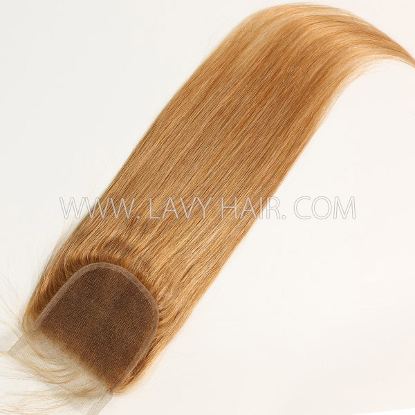 Color 10 Lace top closure 4*4" Straight  Human hair medium brown Swiss lace