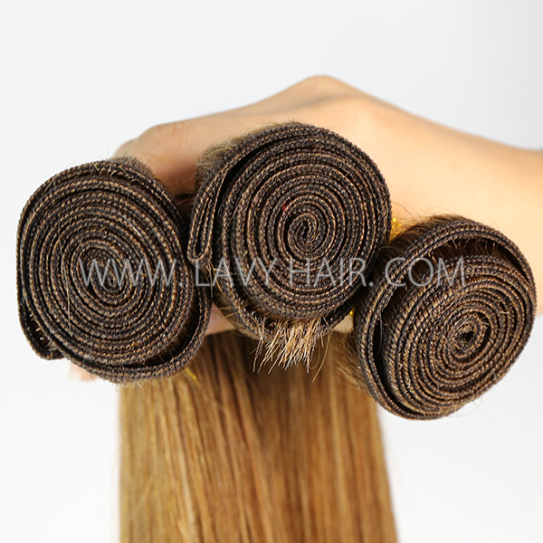 Color 6 Straight Hair Human Virgin Hair 2/3 Bundles With Lace Closure 4*4