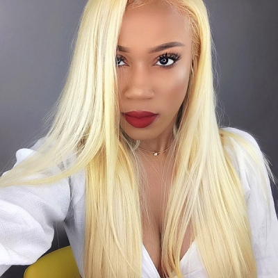 #613 Blonde Lace Frontal Wigs 180% Density Human Hair