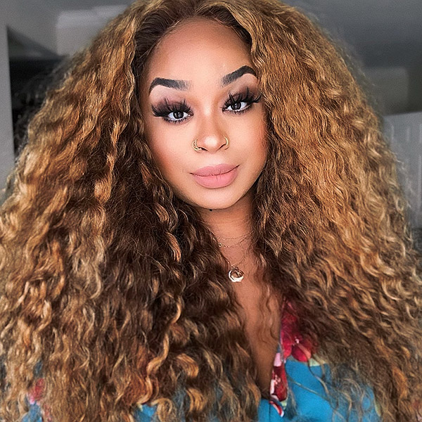 #4 Brown Color brown Color Lace Frontal Wigs 130% Density Deep Curly Human Hair