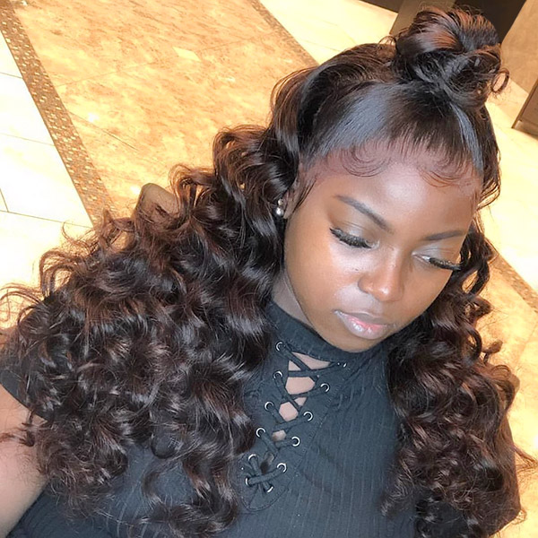 Loose Wave Transparent Lace Full Lace Wig Virgin hair Parting Anythere