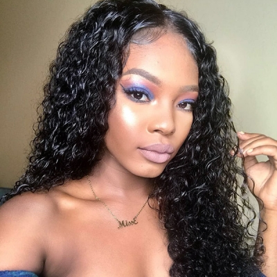 130% Density Full Lace Wigs Deep wave Human Hair Swiss Lace Brown Lace