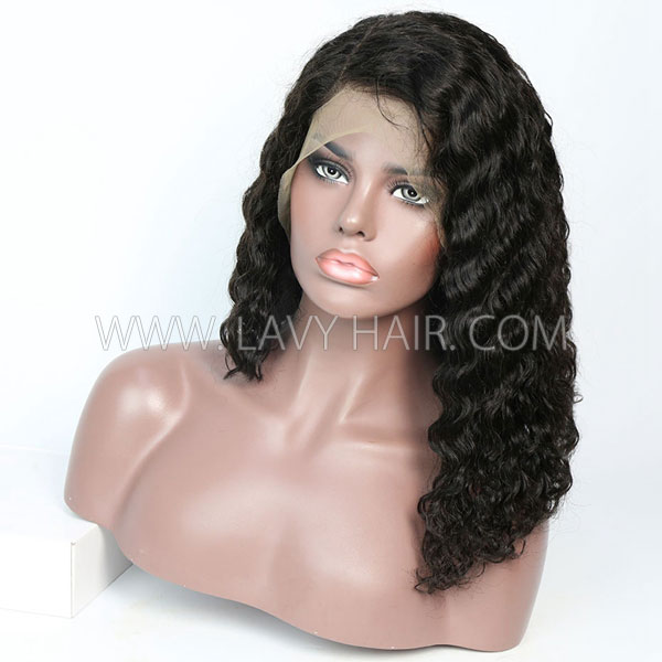 Lace Frontal 13*6  Bob Wig 200% Density Deep Wave Hair Human hair