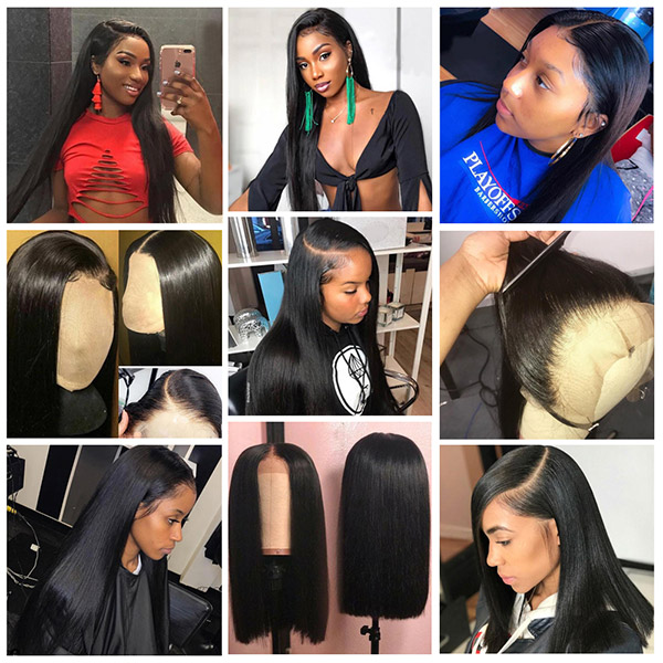 Buy One Get One Free 180% Density Easy Maintain Silky Straight Hair Lace Frontal Wigs 100% Human Hair Smooth And Soft