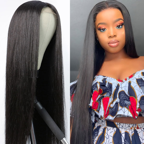 4*4 Lace Closure With Bundles Sewing Wigs Long Straight Human hair