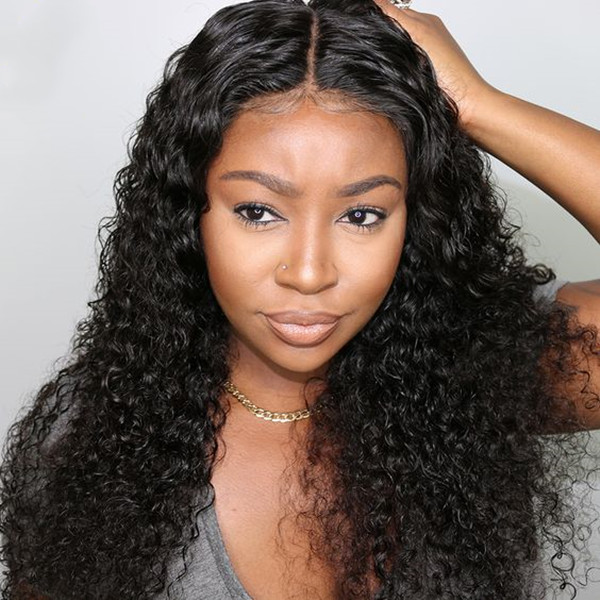 (New Update)12-30 inches Deep Curly U part /V Part Wigs 150%&200% Density 100% Human Hair Half Wig