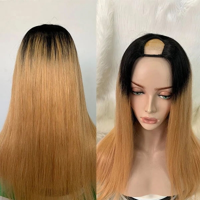 7 Days Waiting U Part Wig Straight Hair 1B/Light Brown Color upw-72