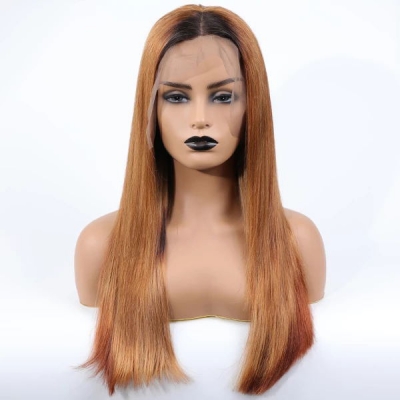 Glueless Wig 1B/130 Ombre Color 150% Density Human Hair 13*4 Full Frontal Wig Wear Go 3-4 Days Customize 150lfw-69