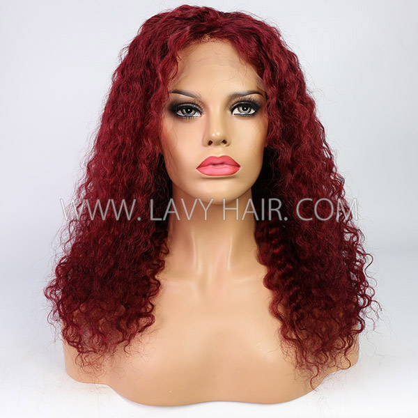 Glueless Wig Zig Zag Hairline Orient Red Color 150% Density 13*4 Full Frontal Wear Go 5-7 Days Customize 150lfw-74A2