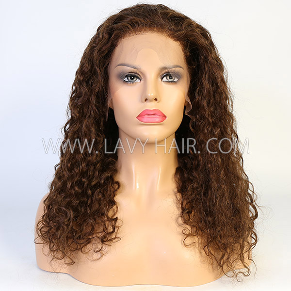 Glueless Wig Brown Color 150% Density Human Hair Wig 5-7 days Customize 150lfw-37A7