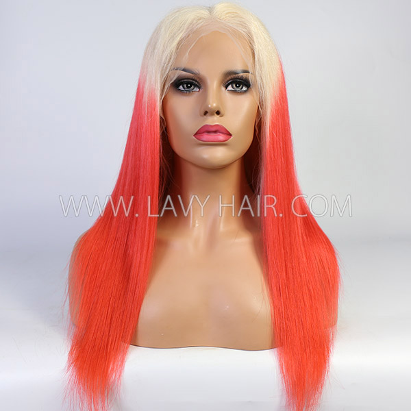 Blonde Red Ombre Color 150% Density Wear Go Glueless Wig 613lfw-36A18 Customize 4-7 Days