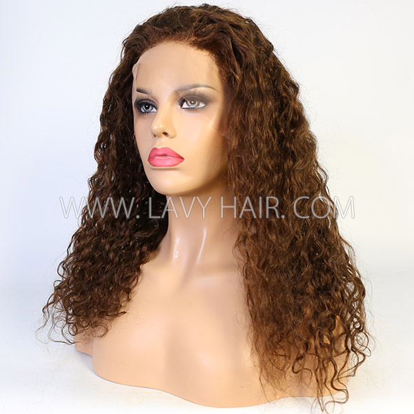 Glueless Wig Brown Color 150% Density Human Hair Wig 5-7 days Customize 150lfw-37A7