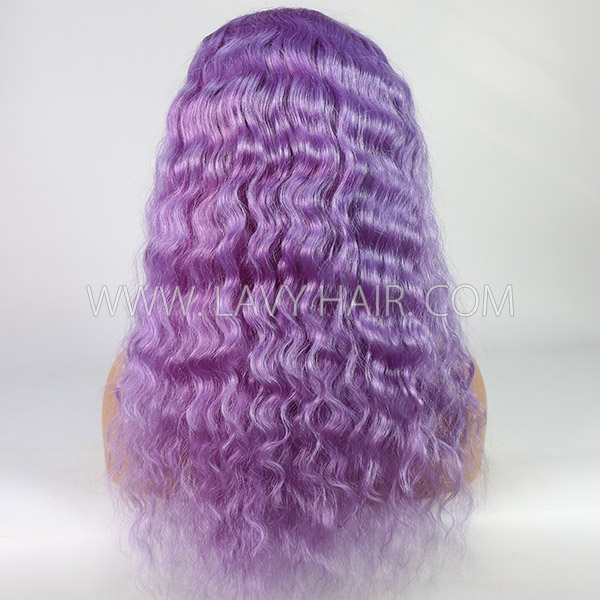 Curly Hair Lavender Purple Color Virgin Hair Wig 150% Density Customize 4-7 Days  613lfw-43A19