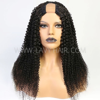 (New update)12-30 inches Kinky Curly U part / V part Wig 150% & 200% Density 100% Human Hair Afro Curly Half Wig
