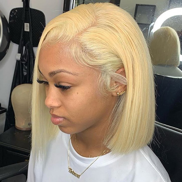 Glueless Wear Go  #613 Blonde Color Lace Frontal Bob Wig 150% Density Human Hair