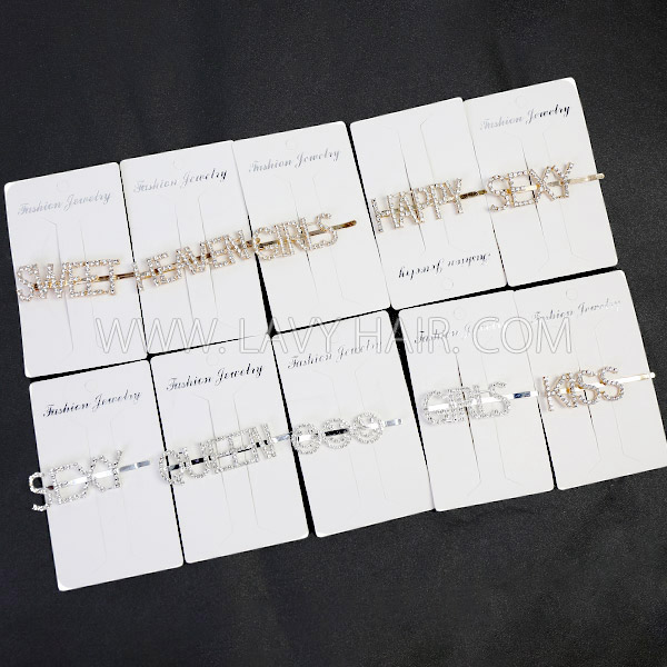 Shinning Bright Hair Pins Golden and Silver Color (leave message for word feature or by random)