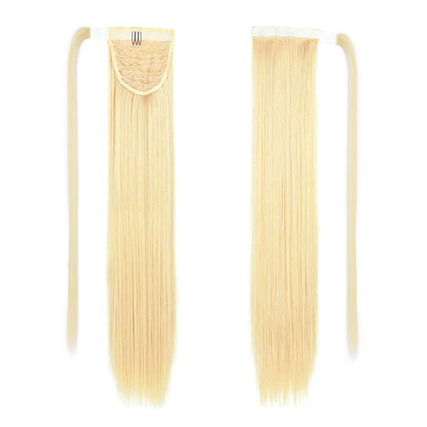 613 Blonde Color Wrap Around Drawstring Ponytail Clip-in Human Virgin Hair Extension