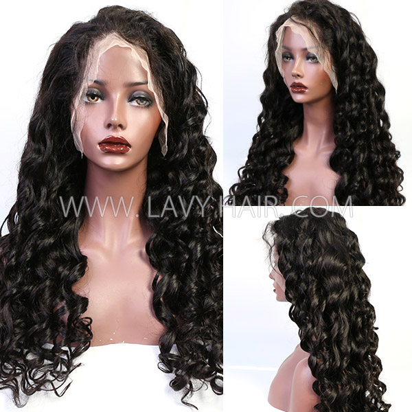 (All Texture Link)  Transparent Lace Glueless Wear Go 200% Density Full Frontal Closure Wigs Pre plucked Human Virgin Hair