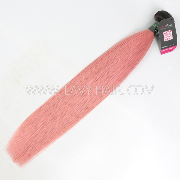 #1B/Pink Superior Grade 1 bundle Straight&body wave Human hair extensions Brazilian Peruvian Malaysian Indian European Cambodian Burmese Mongolian