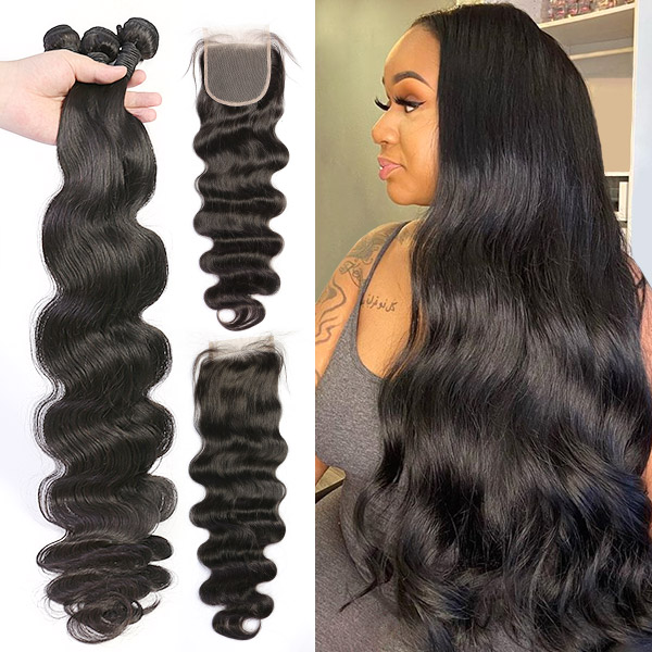 Superior Grade 3 bundles with 2*6 4*4 5*5 6*6 7*7 lace closure Deal Body wave Transparent /HD Lace Virgin Human hair Brazilian Peruvian Malaysian