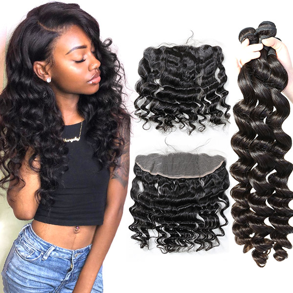 Superior Grade 3 bundles with 13*4 13*6 lace frontal Deal HD Lace and Transparent Lace loose wave Virgin hair Brazilian Indian Cambodian