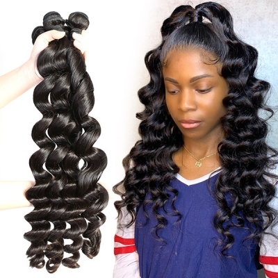 Superior Grade 3/4 bundles loose wave Virgin Human hair extensions Brazilian Peruvian Malaysian Indian European Cambodian Burmese Mongolian