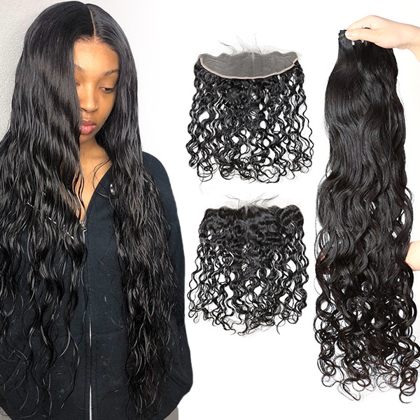 Superior Grade 3 bundles with 13*4 13*6 lace frontal HD Lace and Transparent Lace Natural Wave Virgin Hair Brazilian Cambodian Burmese Mongolian