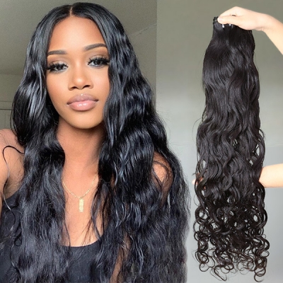 Superior Grade 1 bundle natural wave Virgin Human hair extensions  Brazilian Peruvian Malaysian Indian European Cambodian Burmese Mongolian