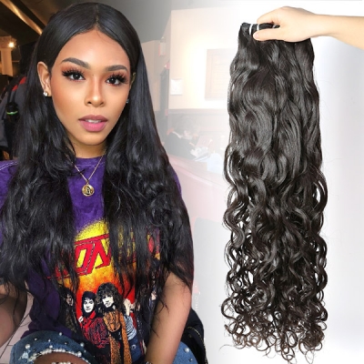 Superior Grade 3/4 bundles natural wave Virgin Human hair extensions  Brazilian Peruvian Malaysian Indian European Cambodian Burmese Mongolian