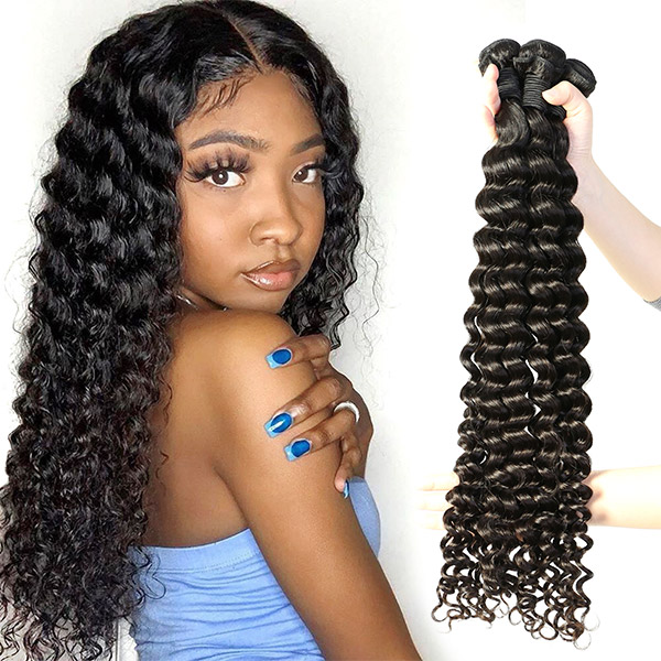 Superior Grade 1 Bundle Deep Wave Virgin Human Hair Extensions Brazilian Peruvian Malaysian Indian European Cambodian Burmese Mongolian