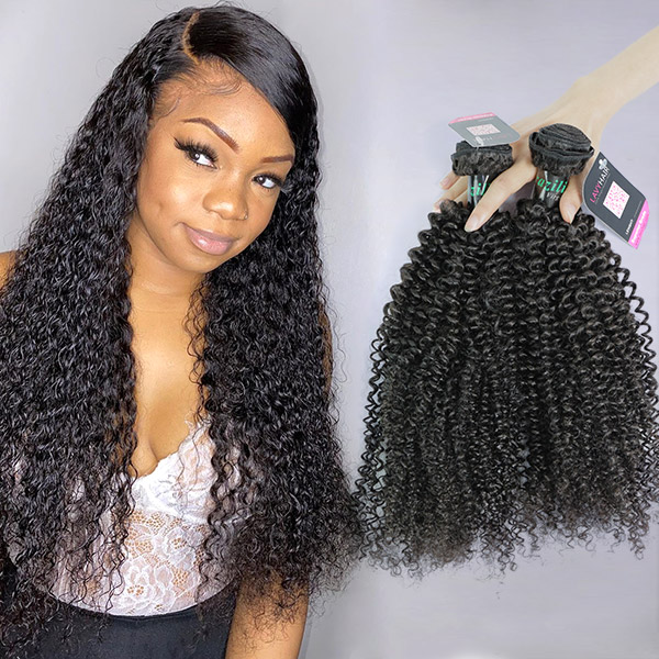 Superior Grade 3/4 bundles Kinky Curly Virgin Human hair extensions Brazilian Peruvian Malaysian Indian European Cambodian Burmese Mongolian