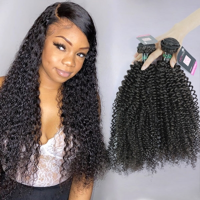 Advanced Grade 3/4 bundles Kinky Curly Virgin Human hair extensions Brazilian Peruvian Malaysian Indian European Cambodian Burmese Mongolian