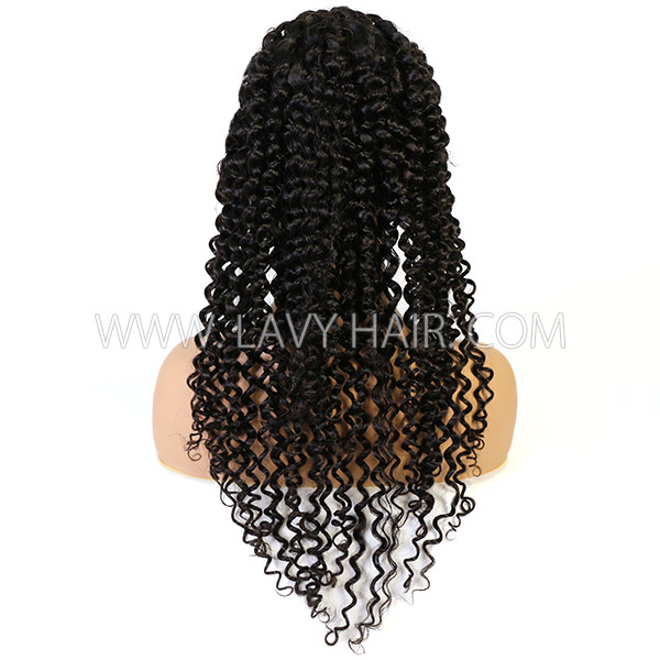 130%&180%300% Density Italian Curly Glueless 13*4 Lace Frontal Wigs Human Hair