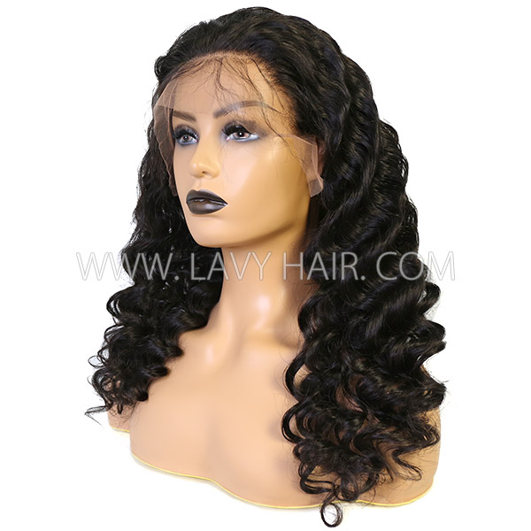 130%&180%&300% Density Loose Wave 13*4 Lace Frontal Wigs Human Hair Preplucked With Natural Hairline