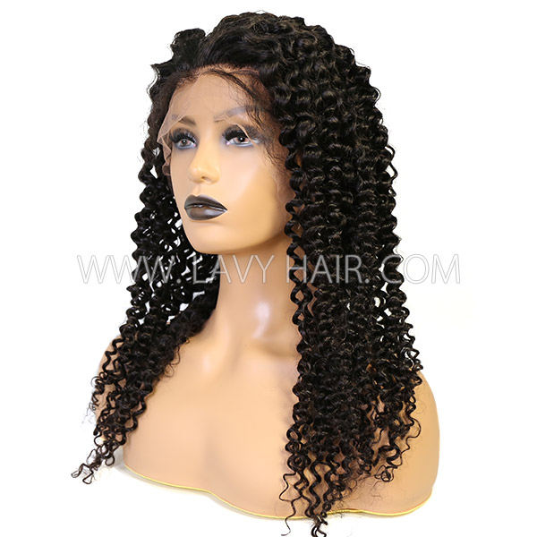 130%&180%&300% Density Deep Curly Preplucked Glueless 13*4 Lace Front Wigs Human Hair Wet Curl