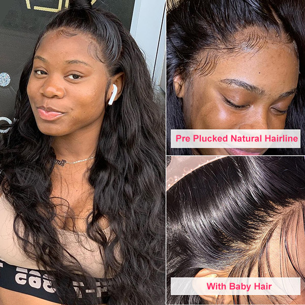 130%&180%&300% Density Natural Wave 13*4 Lace Frontal Wigs Human Hair