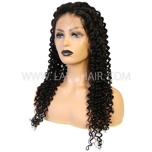 130%&180%300% Density Italian Curly Glueless 13*4 Lace Frontal Wigs Human Hair