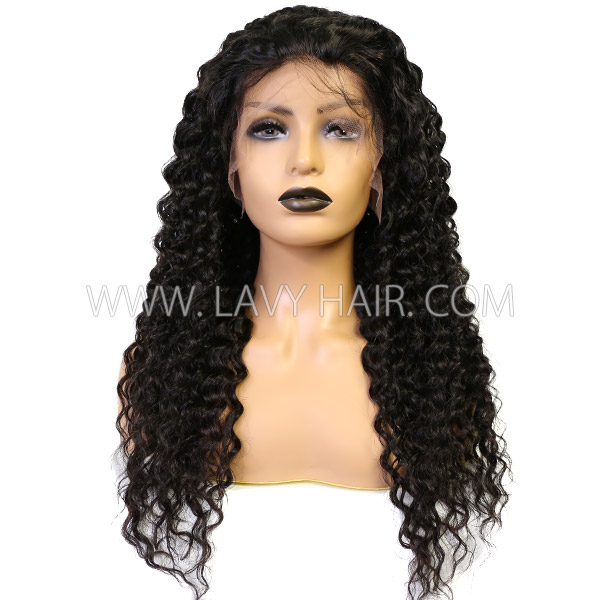 180%&300% Density Wet and Wavy Deep Wave Preplucked 13*4 Lace Frontal Wigs Real Human Hair