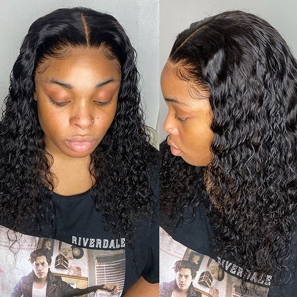 Lace Frontal Bob Wig 180% Density Curly Human Hair LFW-BCC