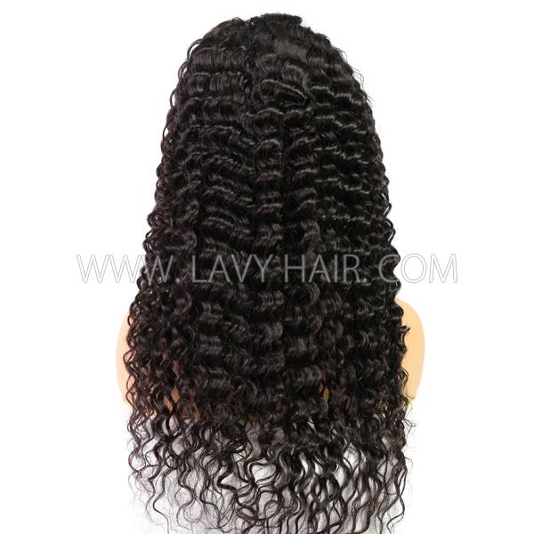 130% Density Full Lace Wigs Deep wave Human Hair Swiss Transparent Lace