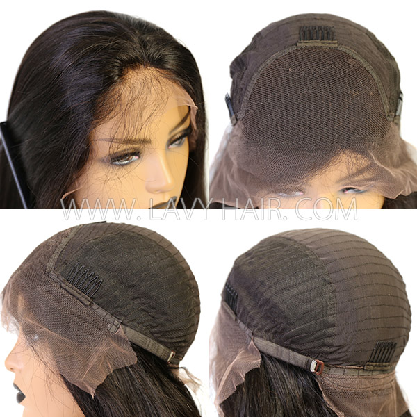 180% Density Straight Hair Lace Frontal Wigs Human Hair