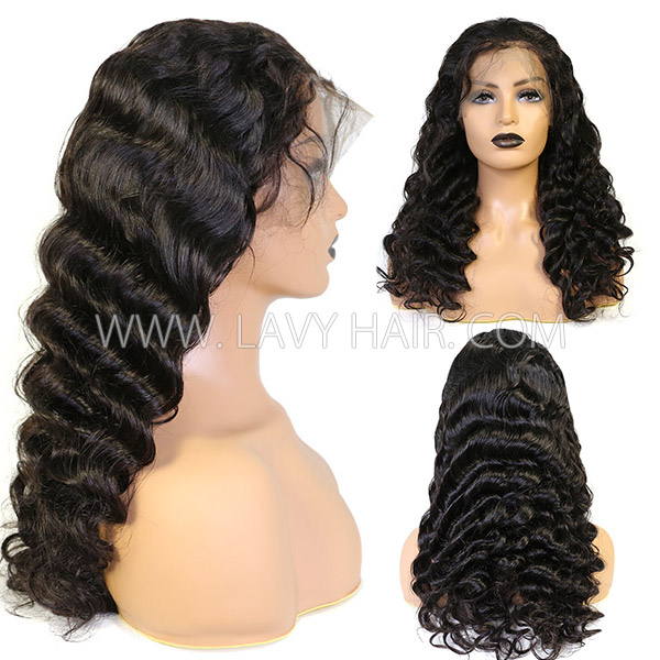 360 Lace Frontal Wigs 180% Density Loose Wave Human Hair
